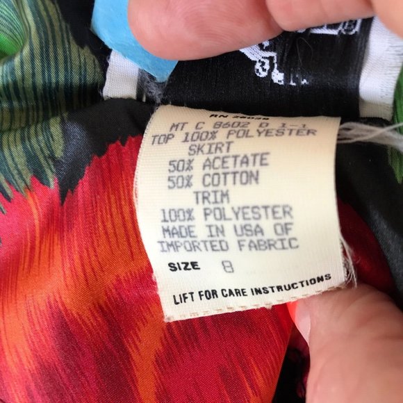 Mr. Mort Dress Black Red Floral Puff Sleeves Wedding Party Art Deco VTG… - Picture 13 of 14